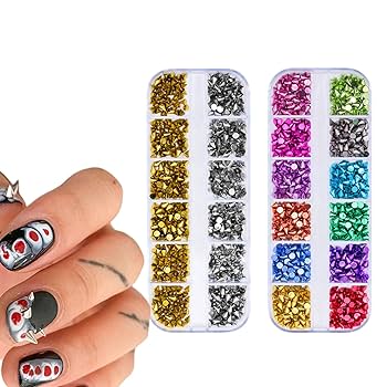 Amazon | ネイルパーツ 2ボックスセット メタルスタッズ ネイル